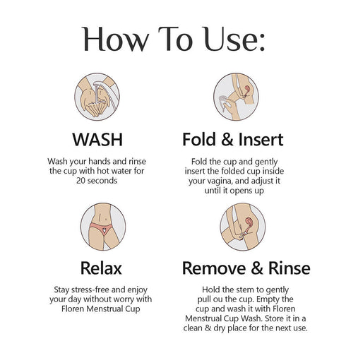 Floren Reusable Menstrual Cup with Intimate Wash for Women